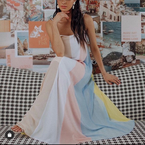 pastel striped maxi dress